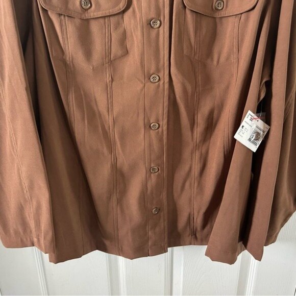 Islander Brown Collared Button Down Long Sleeve Shirt NWT 2X Plus Size READ - Picture 9 of 16